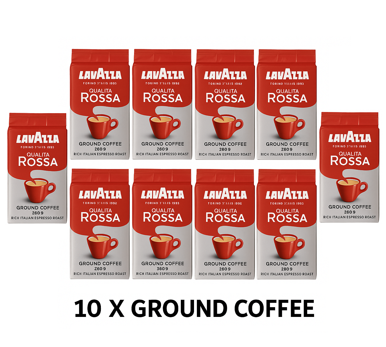 Lavazza Qualità Rossa Ground Coffee 250g – Medium Roast Italian Espresso Blend