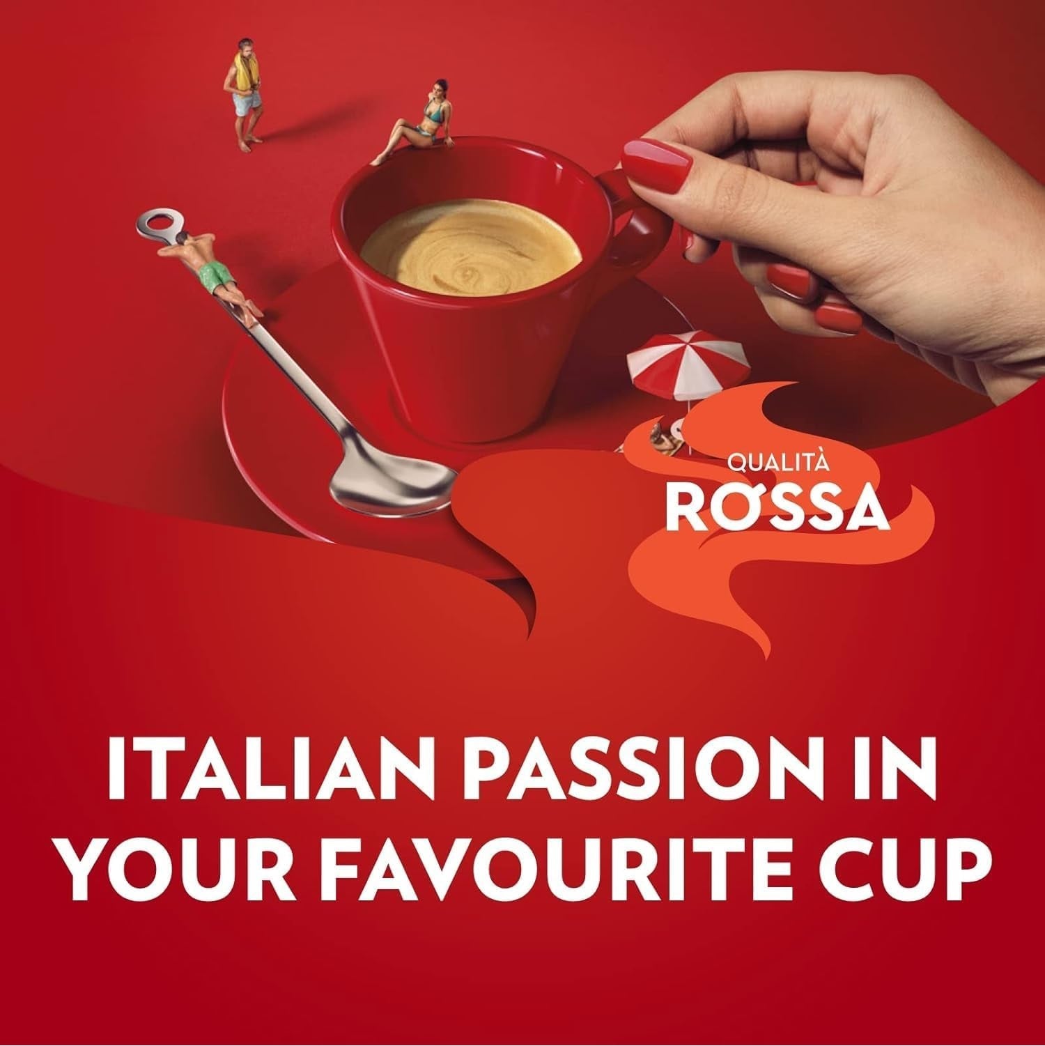 Lavazza Qualità Rossa Ground Coffee 250g – Medium Roast Italian Espresso Blend