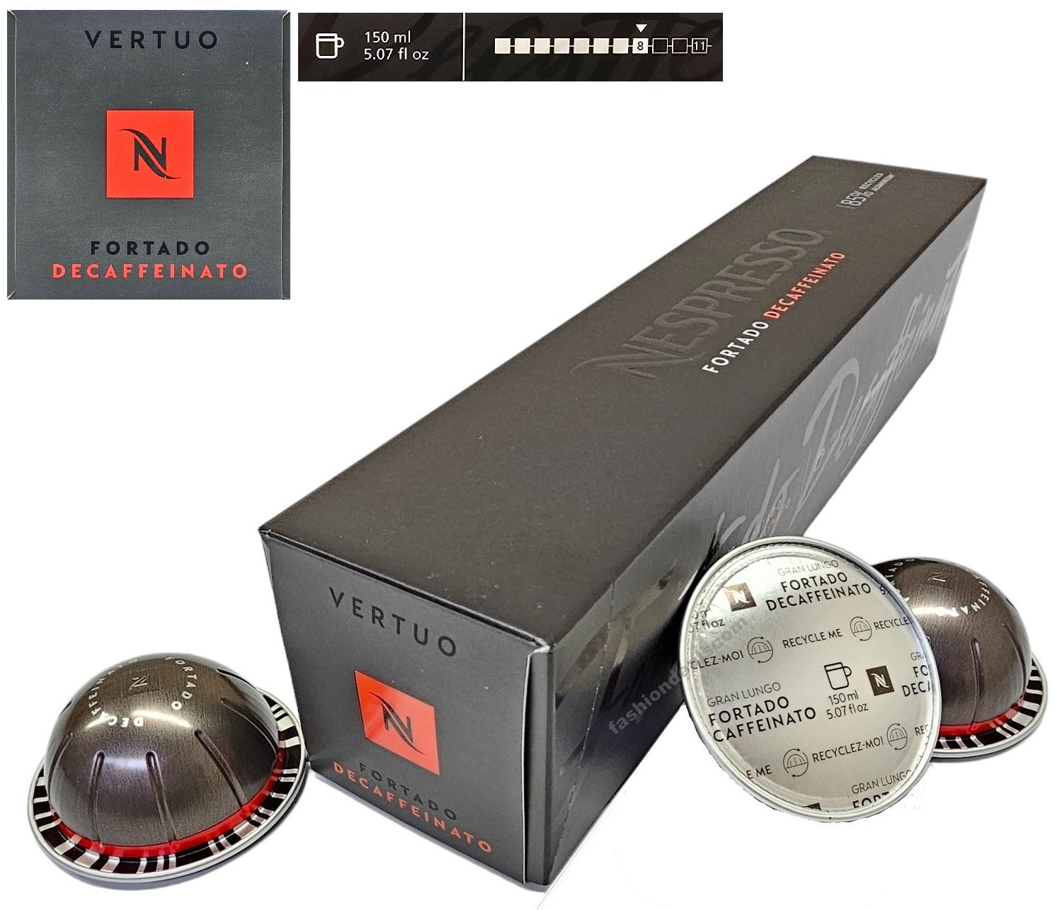 Nespresso Vertuo Decaffeinated Coffee Capsules – 1 Sleeve (10 Pods) | Choose Flavour