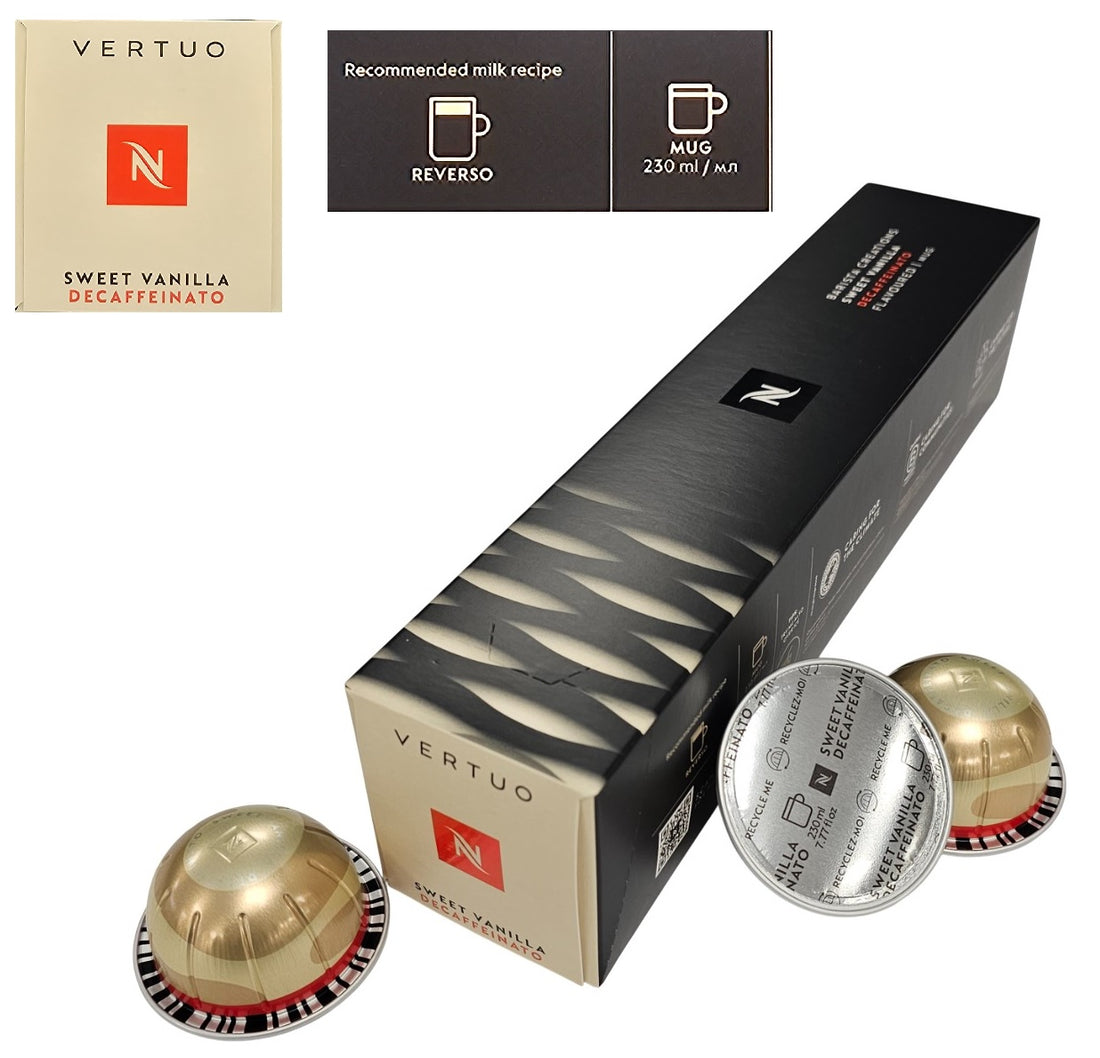 Nespresso Vertuo Decaffeinated Coffee Capsules – 1 Sleeve (10 Pods) | Choose Flavour