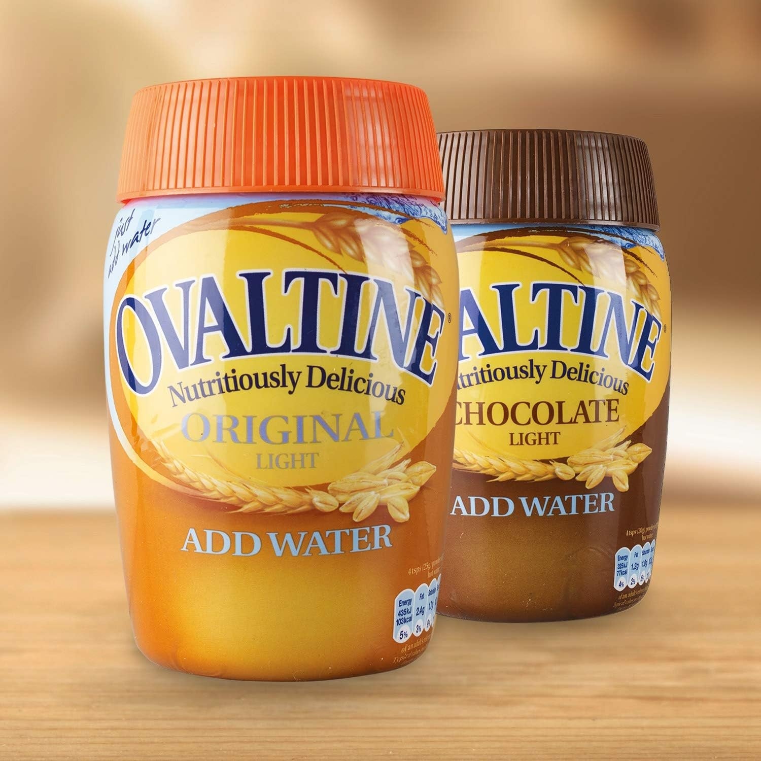 Ovaltine Chocolate Light Add Water Malted Drink – Low Fat Barley Cocoa Instant Drink (300g / 6 × 300g)