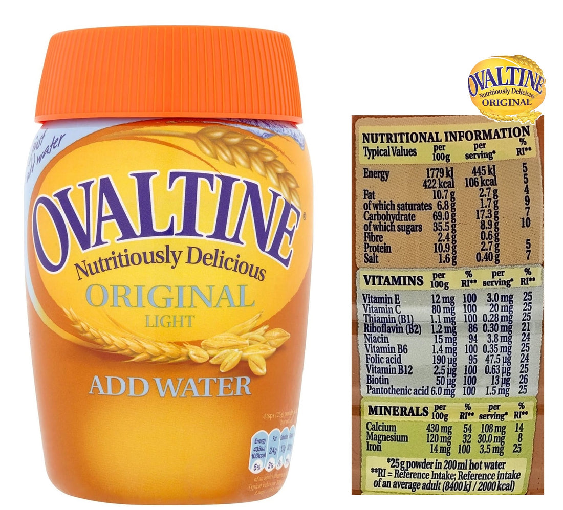 Ovaltine Original Light Add Water Malt Drink | Low Fat Barley Cocoa Instant Drink