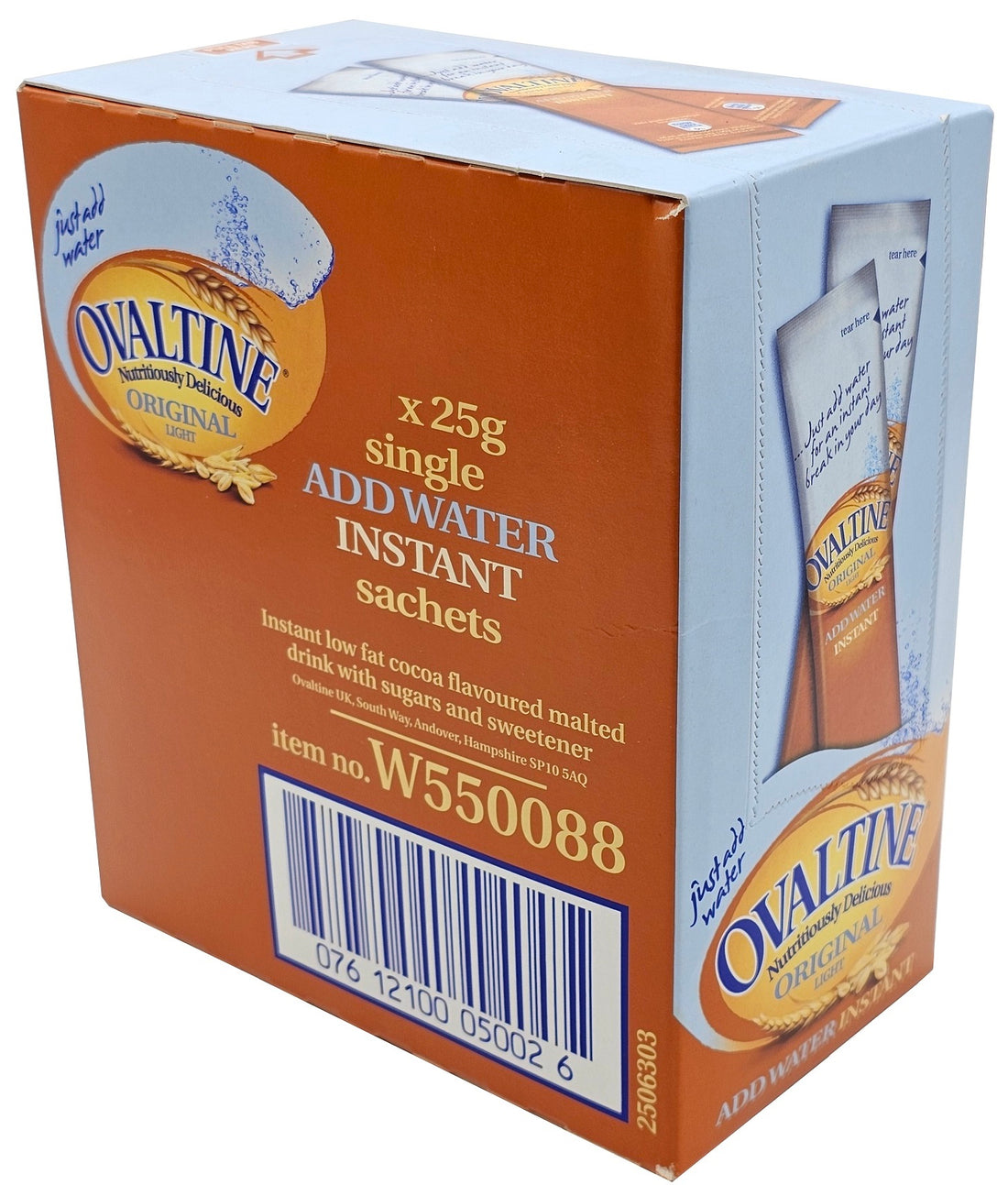 Ovaltine Original Light Instant Malt Drink Sachets – Low Fat Barley Hot Chocolate