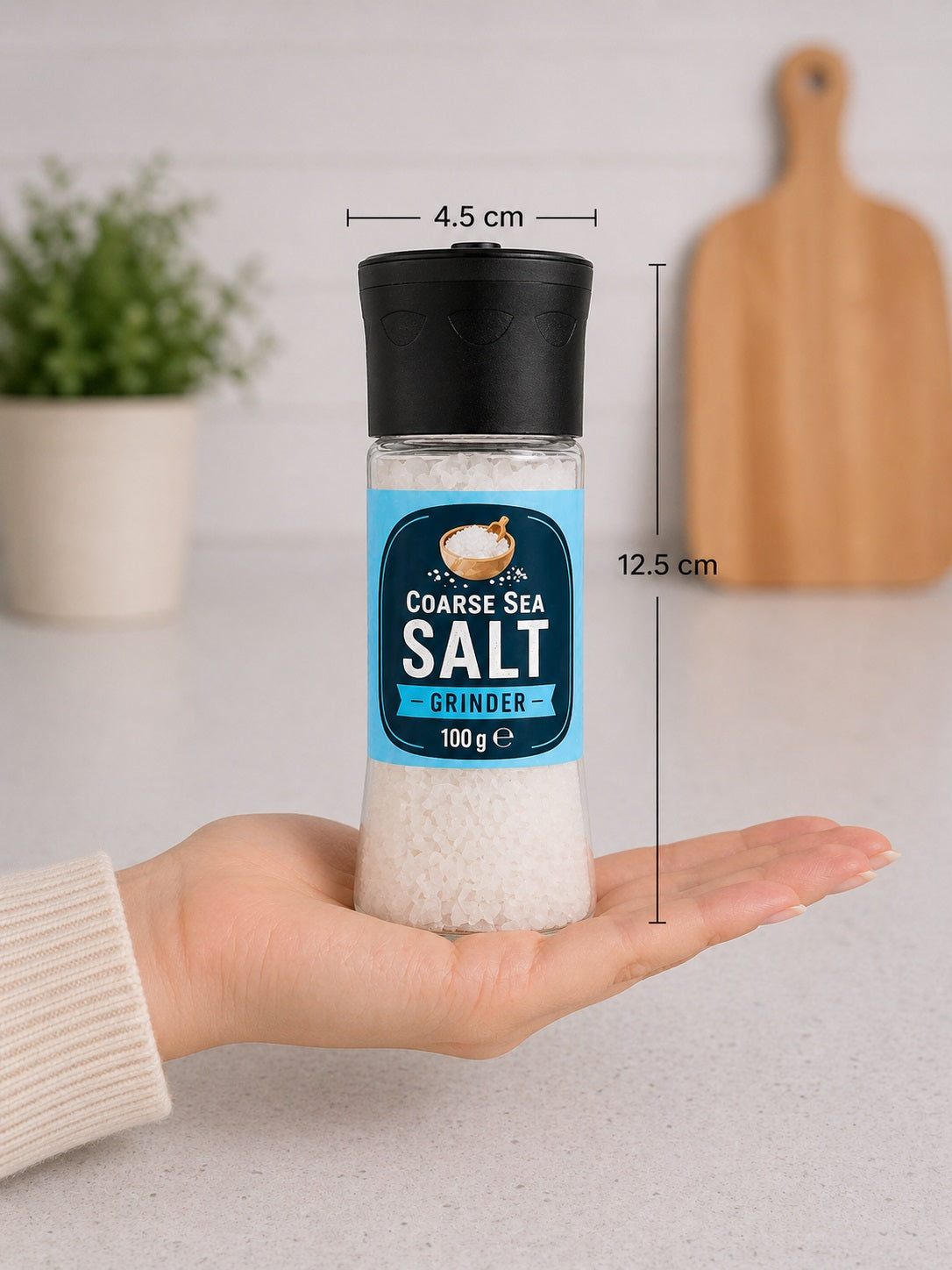 Salt & Pepper Grinder Set Twin Pack – Sea Salt 100g & Black Pepper 40g