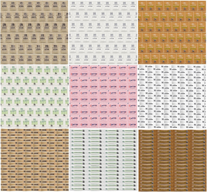 Hotel & Catering Sugar Set – 450 Sachets & Sticks | Tate & Lyle Fairtrade White, Brown Demerara + Sweetener | Individually Wrapped for Tea, Coffee, Office & Events