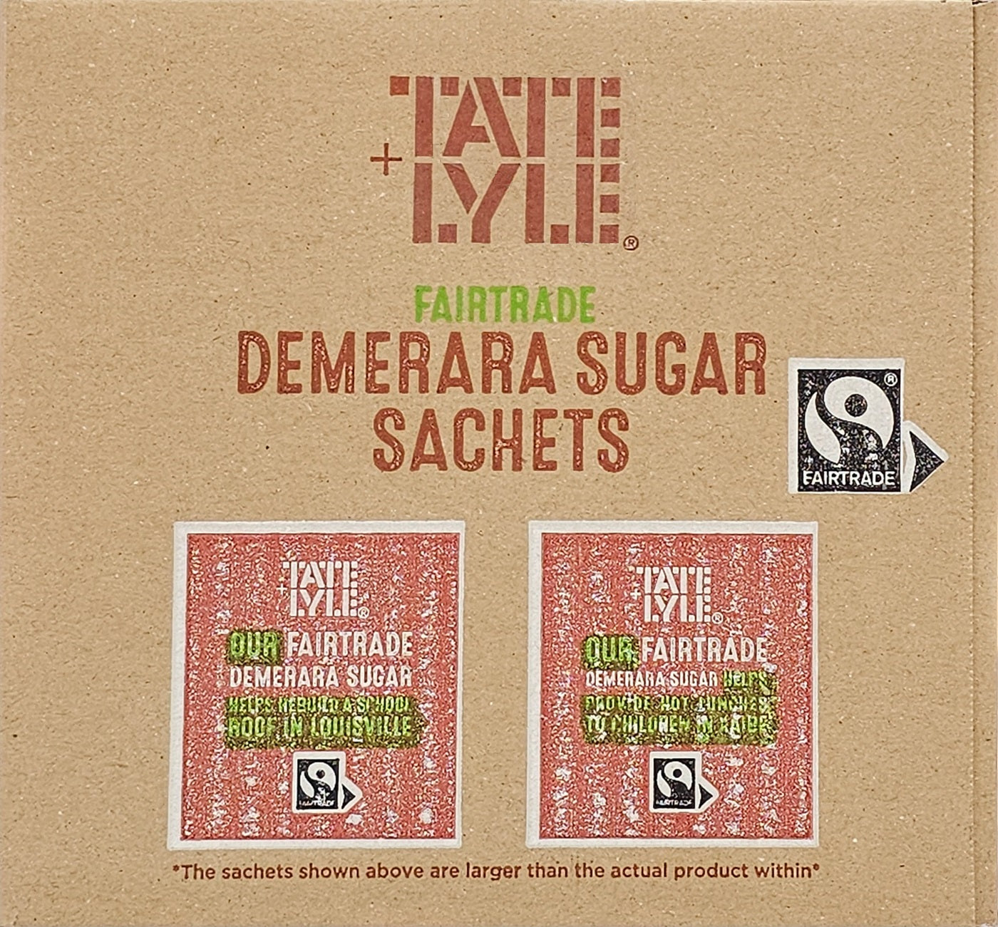 Tate & Lyle Brown Demerara Sugar Sachets | Fairtrade | Catering & Coffee Use