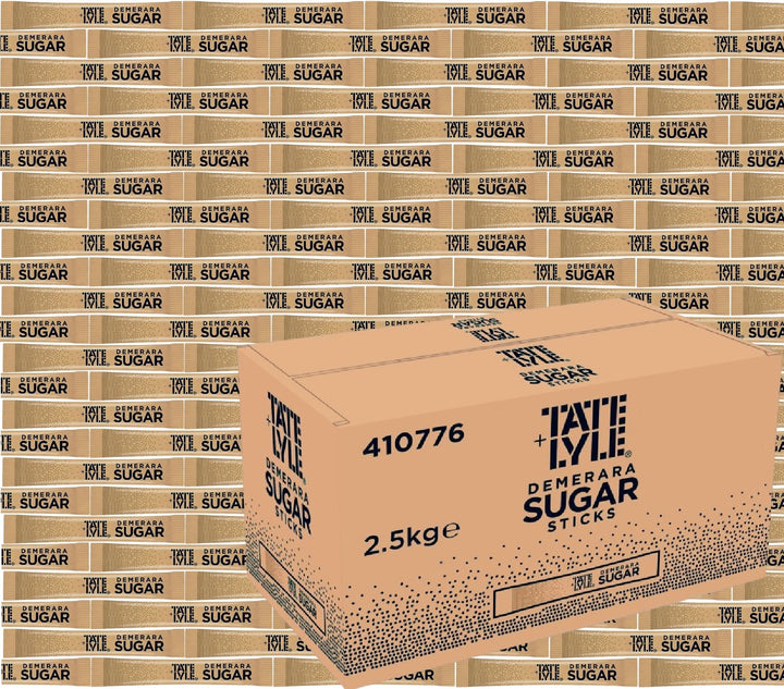 Tate & Lyle Brown Demerara Sugar Sticks – 1000 Sachets (2.5g Each) – 2.5kg Box