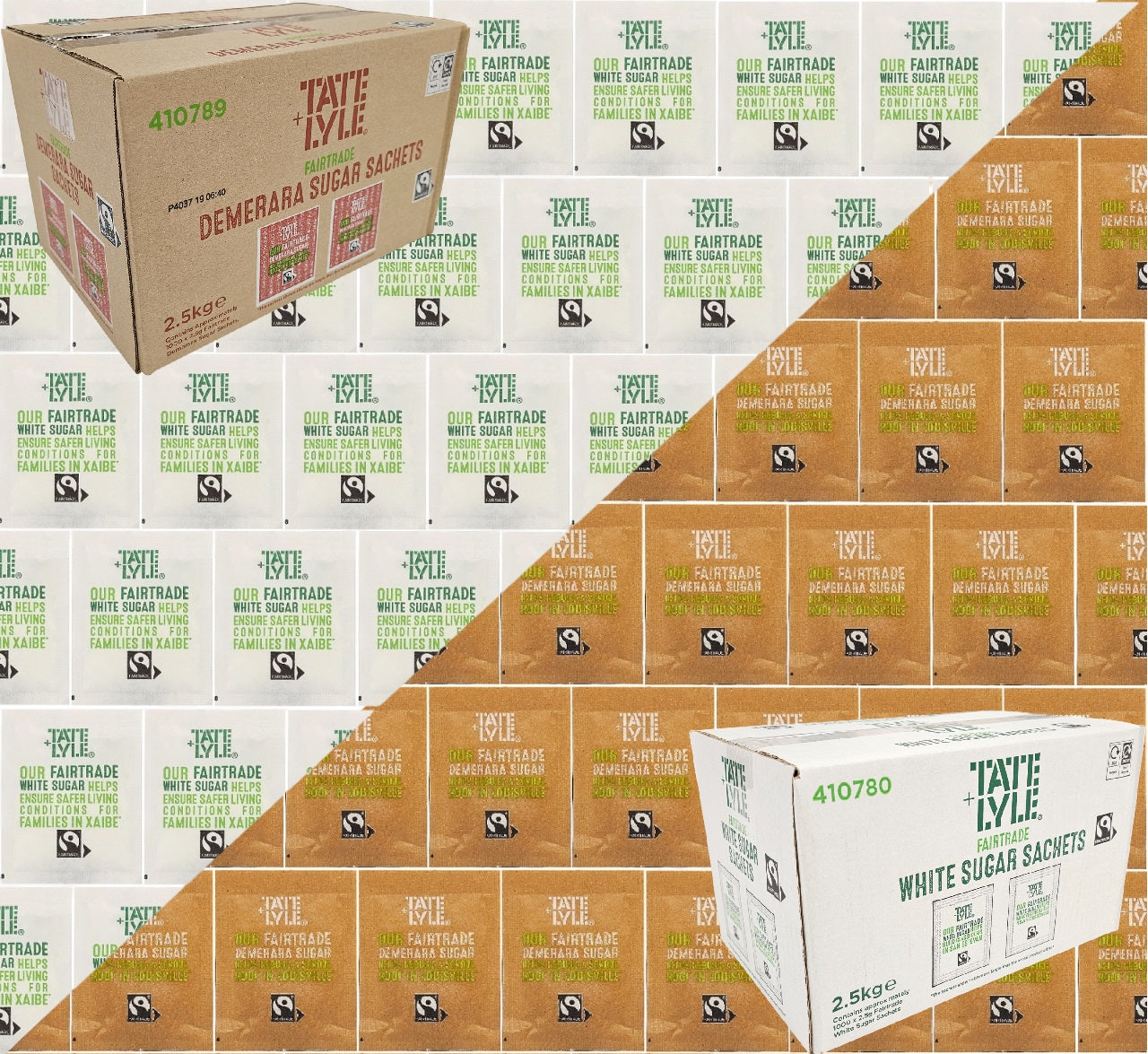 Tate & Lyle Mixed White & Brown Sugar Sachets | Fairtrade | Bulk Catering Pack