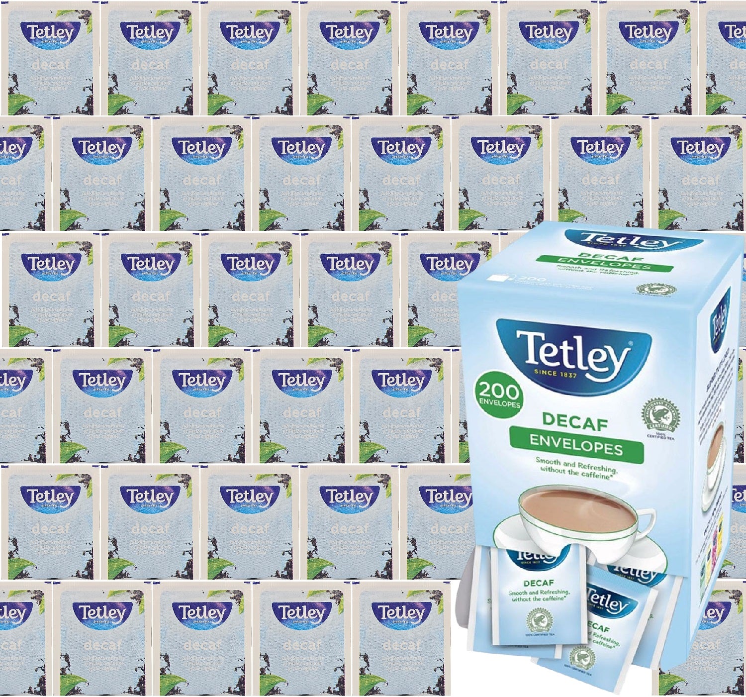Tetley Individually Wrapped Envelope Tea Bags – Original or Decaf