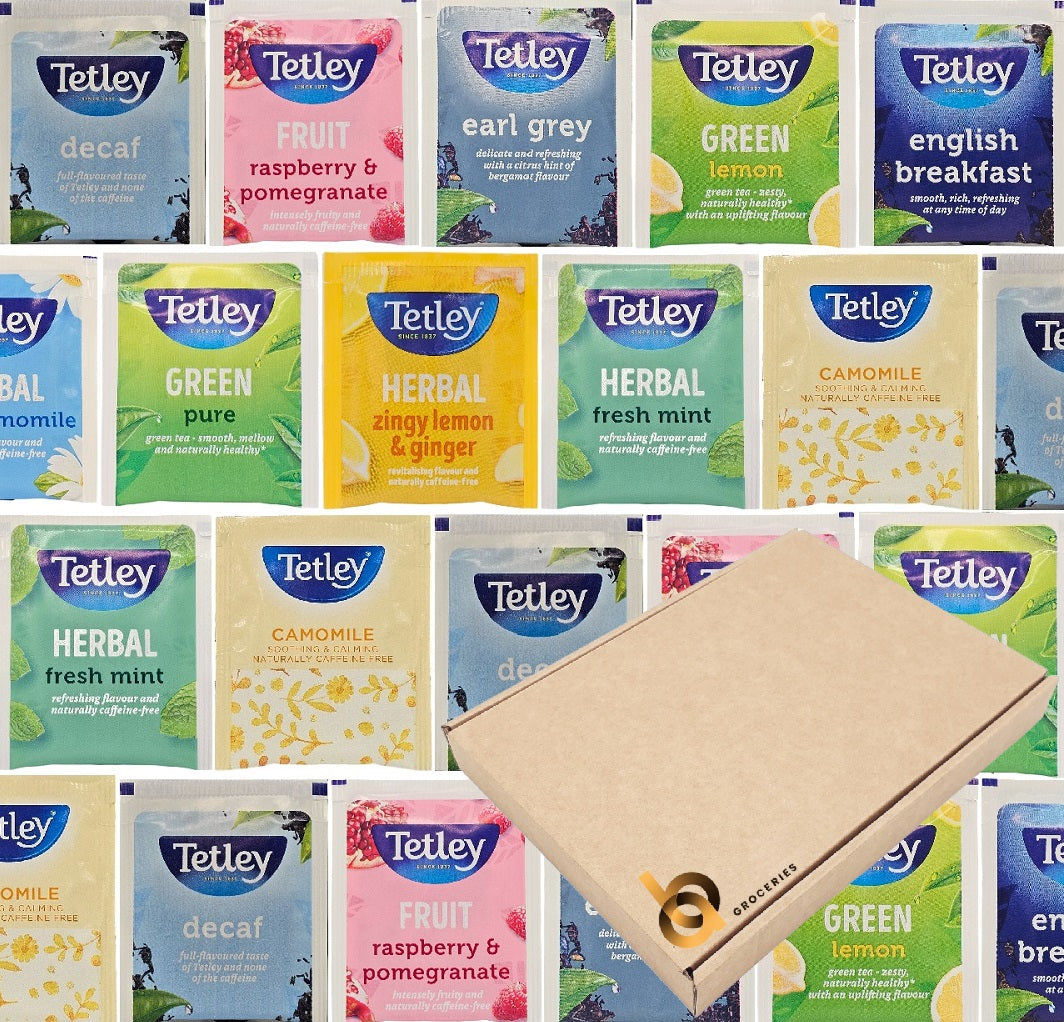 Tetley Mixed Tea Bags Variety Pack – Individually Wrapped Envelope Tea 15 50 100
