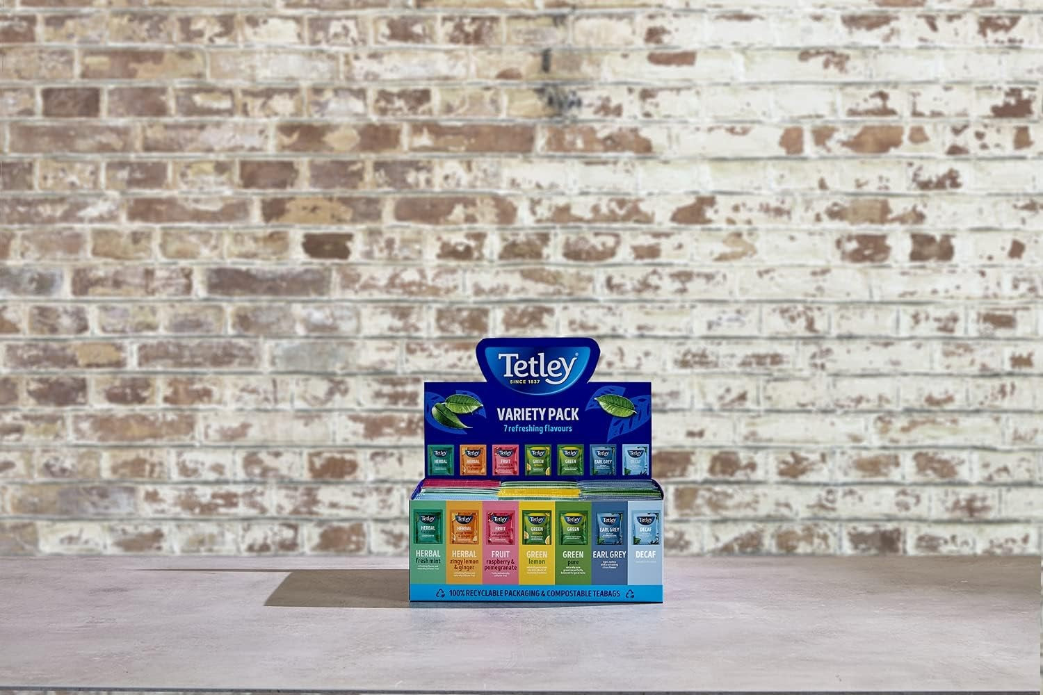 Tetley 90 Enveloped Tea Bags Variety Pack (String & Tag) – Display Box