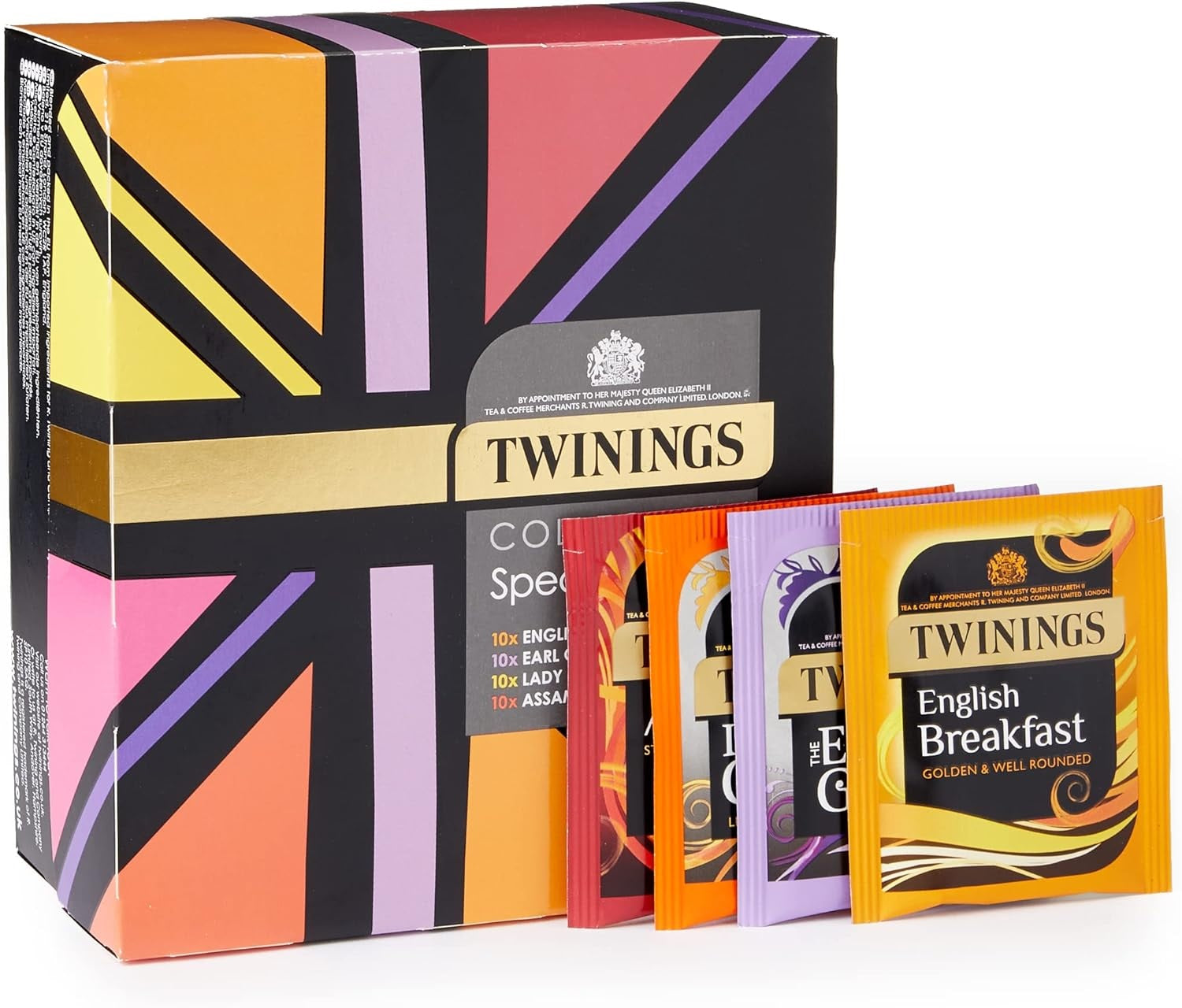 Twinings Special Treats Black Tea Gift Box – 40 Sachets | English Breakfast, Earl Grey, Lady Grey, Assam