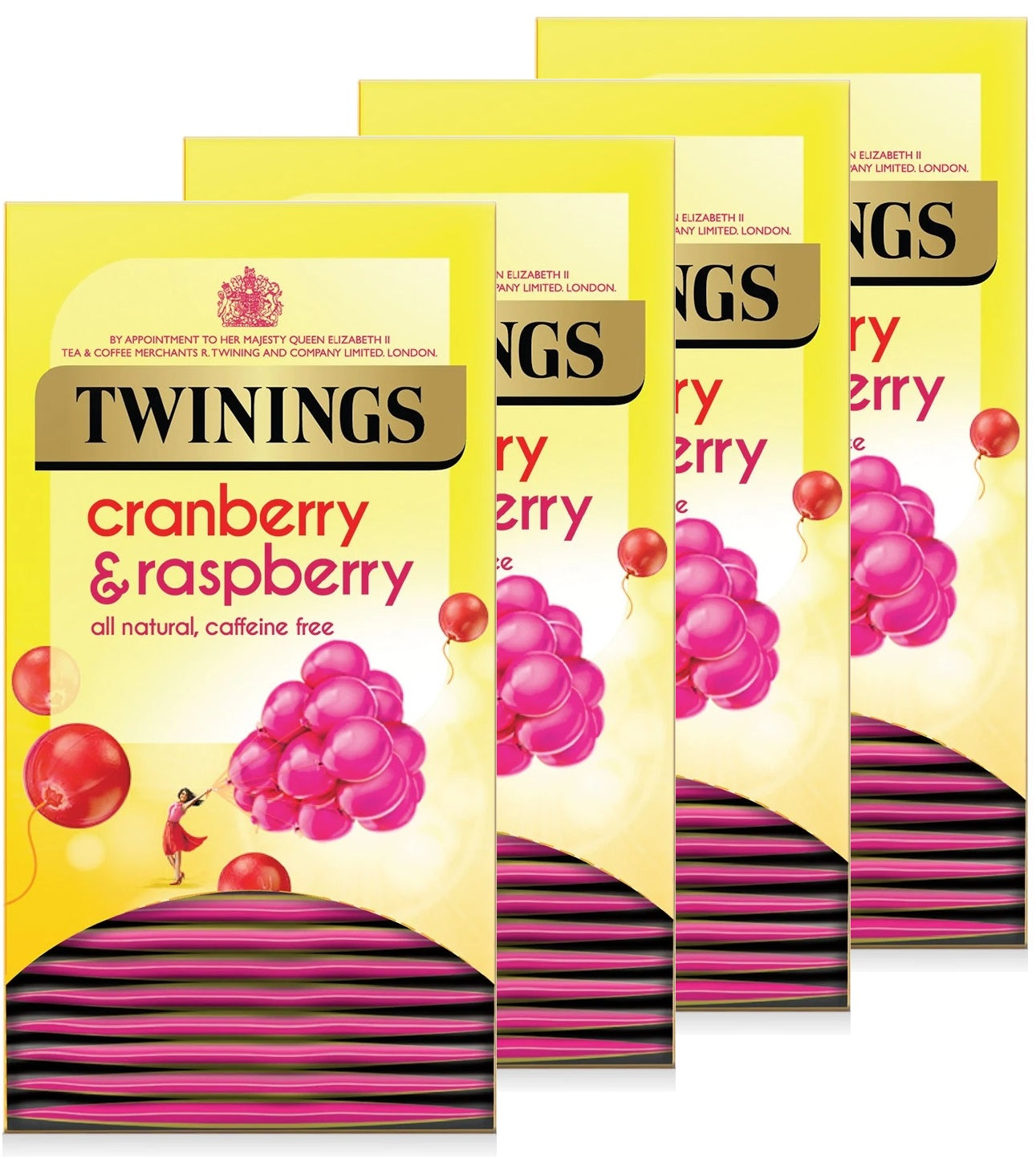 Twinings Cranberry & Raspberry Herbal Tea Bags – Individually Wrapped (20 or 80 Pack)