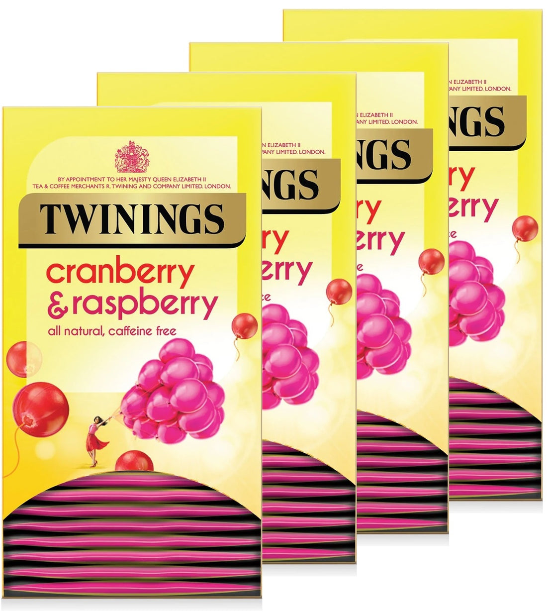 Twinings Cranberry & Raspberry Herbal Tea Bags – Individually Wrapped (20 or 80 Pack)