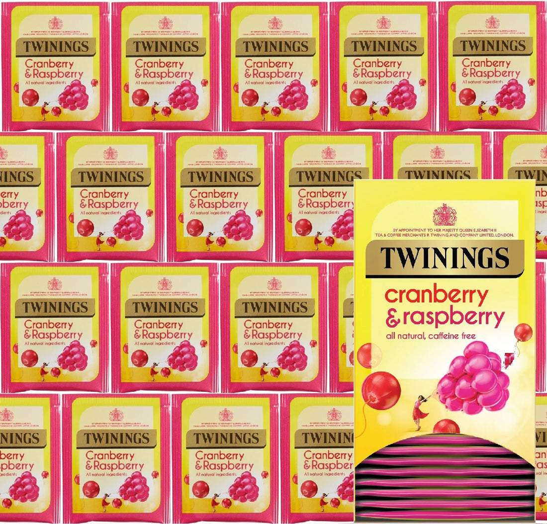 Twinings Cranberry & Raspberry Herbal Tea Bags – Individually Wrapped (20 or 80 Pack)