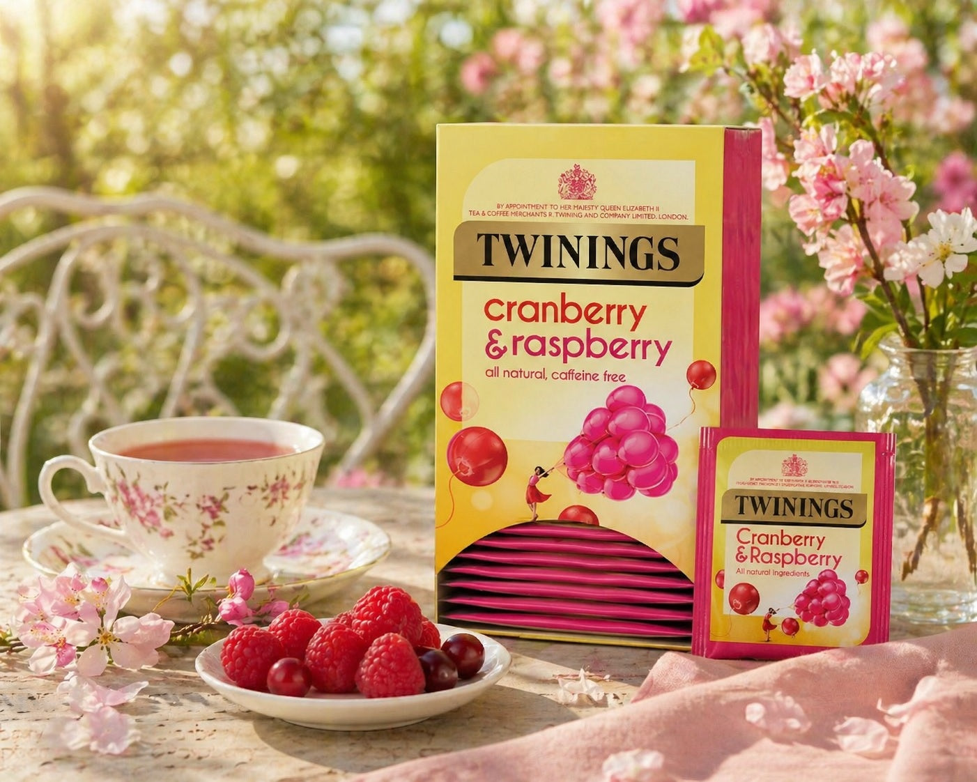 Twinings Cranberry & Raspberry Herbal Tea Bags – Individually Wrapped (20 or 80 Pack)