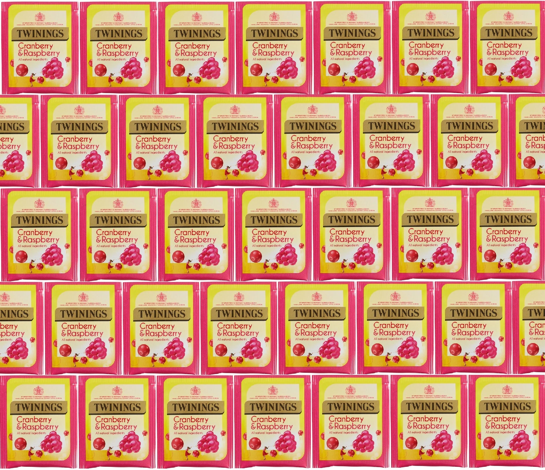 Twinings Cranberry & Raspberry Herbal Tea Bags – Individually Wrapped (20 or 80 Pack)