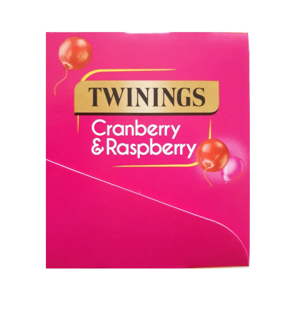 Twinings Cranberry & Raspberry Herbal Tea Bags – Individually Wrapped (20 or 80 Pack)
