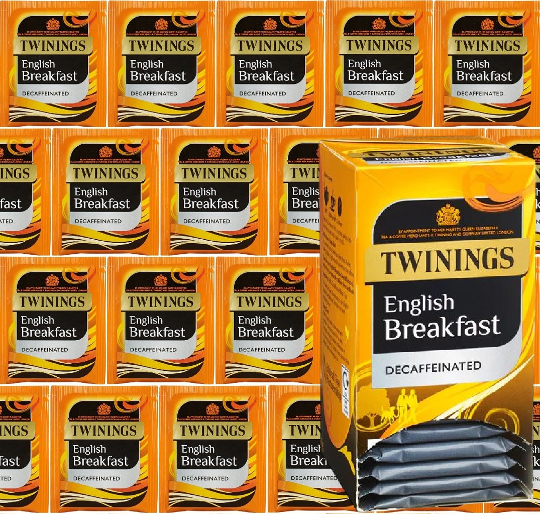 Twinings English Breakfast Decaffeinated Tea Bags – Individually Wrapped (20 or 80)