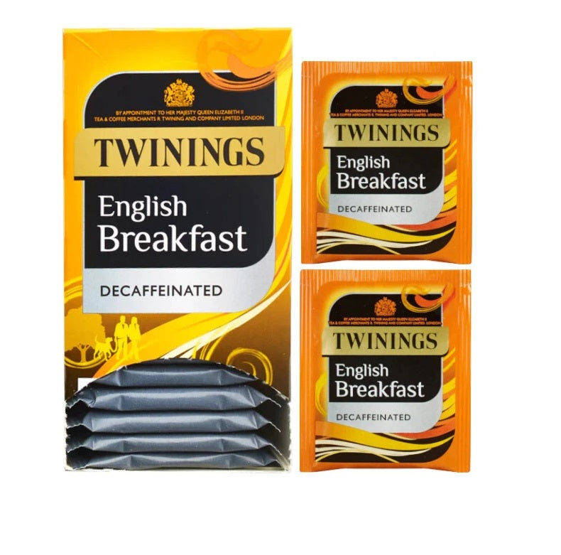 Twinings English Breakfast Decaffeinated Tea Bags – Individually Wrapped (20 or 80)