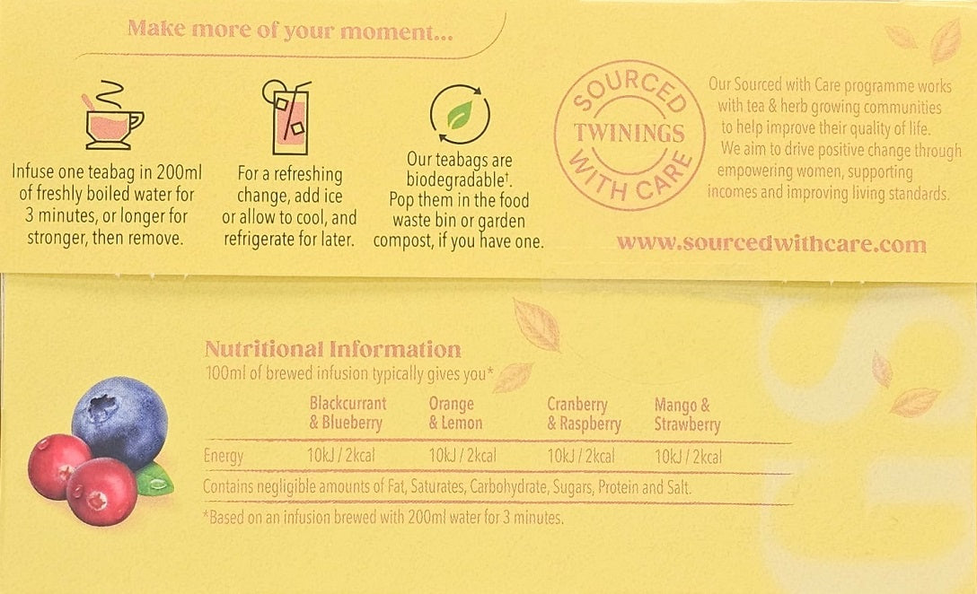 Twinings Fruit Discovery Collection Herbal Tea Bags – 20 or 80 Individually Wrapped