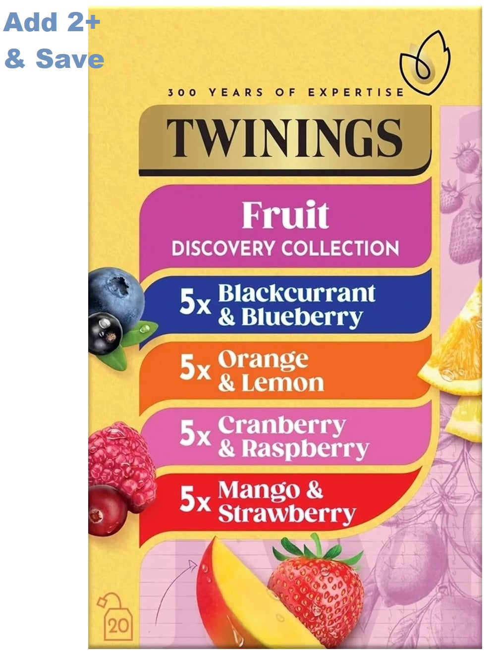 Twinings Fruit Discovery Collection Herbal Tea Bags – 20 or 80 Individually Wrapped