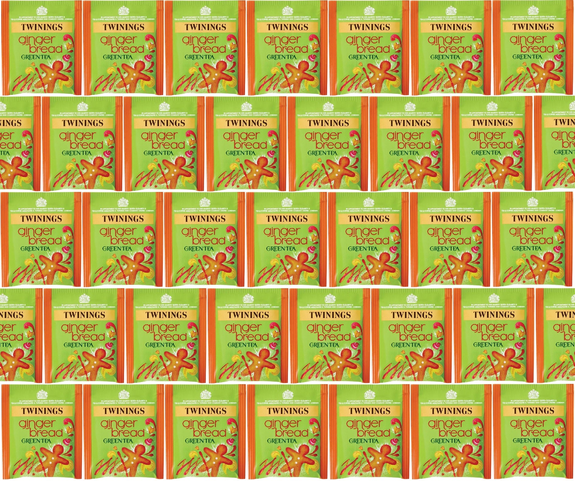 Twinings Gingerbread Green Tea Bags – Individually Wrapped Envelopes (20 or 80 Pack)