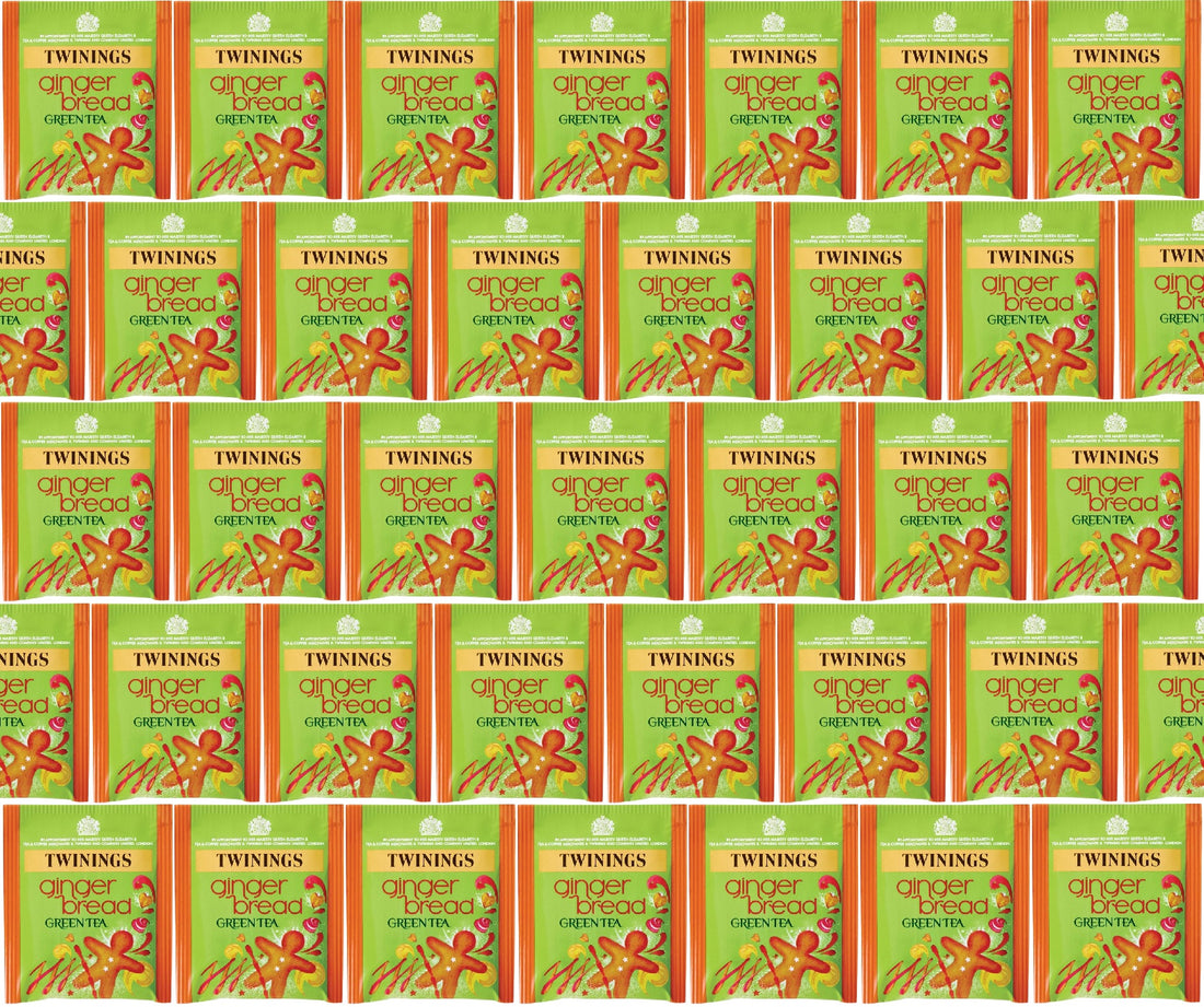 Twinings Gingerbread Green Tea Bags – Individually Wrapped Envelopes (20 or 80 Pack)