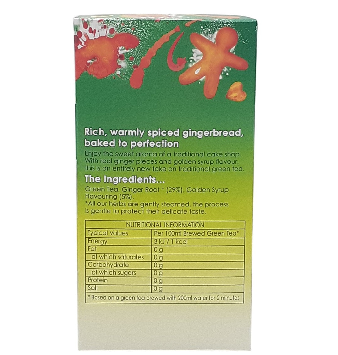 Twinings Gingerbread Green Tea Bags – Individually Wrapped Envelopes (20 or 80 Pack)
