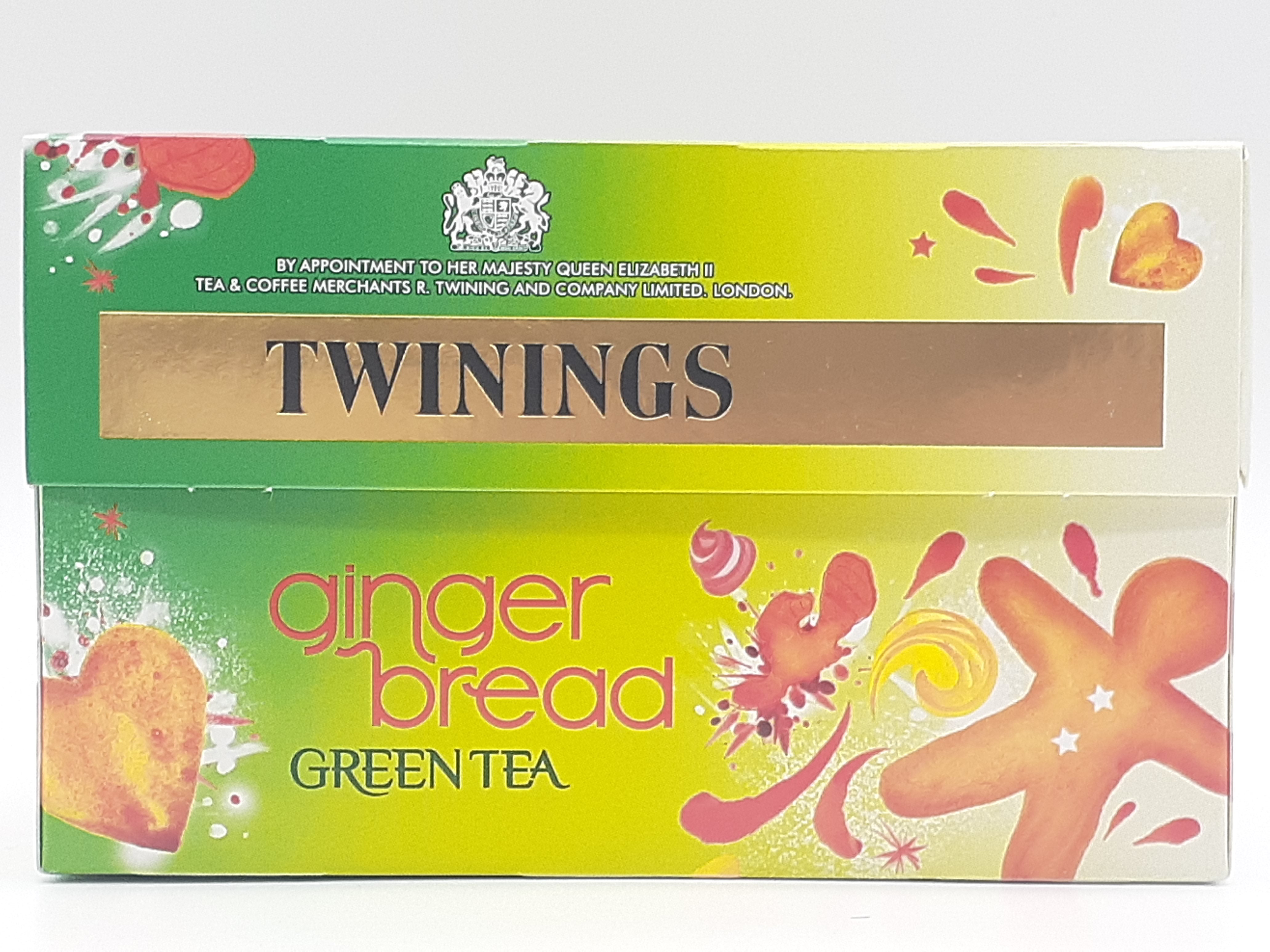 Twinings Gingerbread Green Tea Bags – Individually Wrapped Envelopes (20 or 80 Pack)