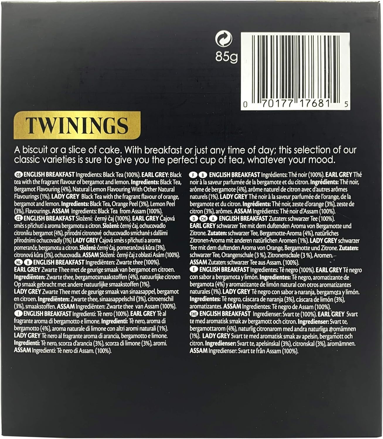 Twinings Special Treats Black Tea Gift Box – 40 Sachets | English Breakfast, Earl Grey, Lady Grey, Assam