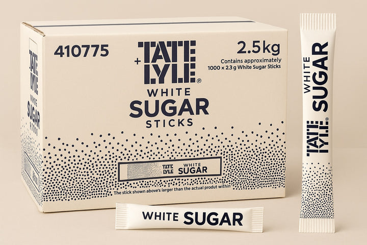Tate & Lyle White Sugar Sticks – 1000 Sachets (2.5g Each) – 2.5kg Box