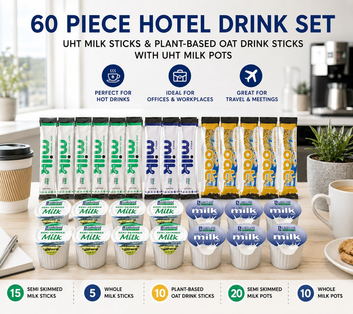 60 UHT Milk & Oat Drink Hospitality Set – Single Serve Portions