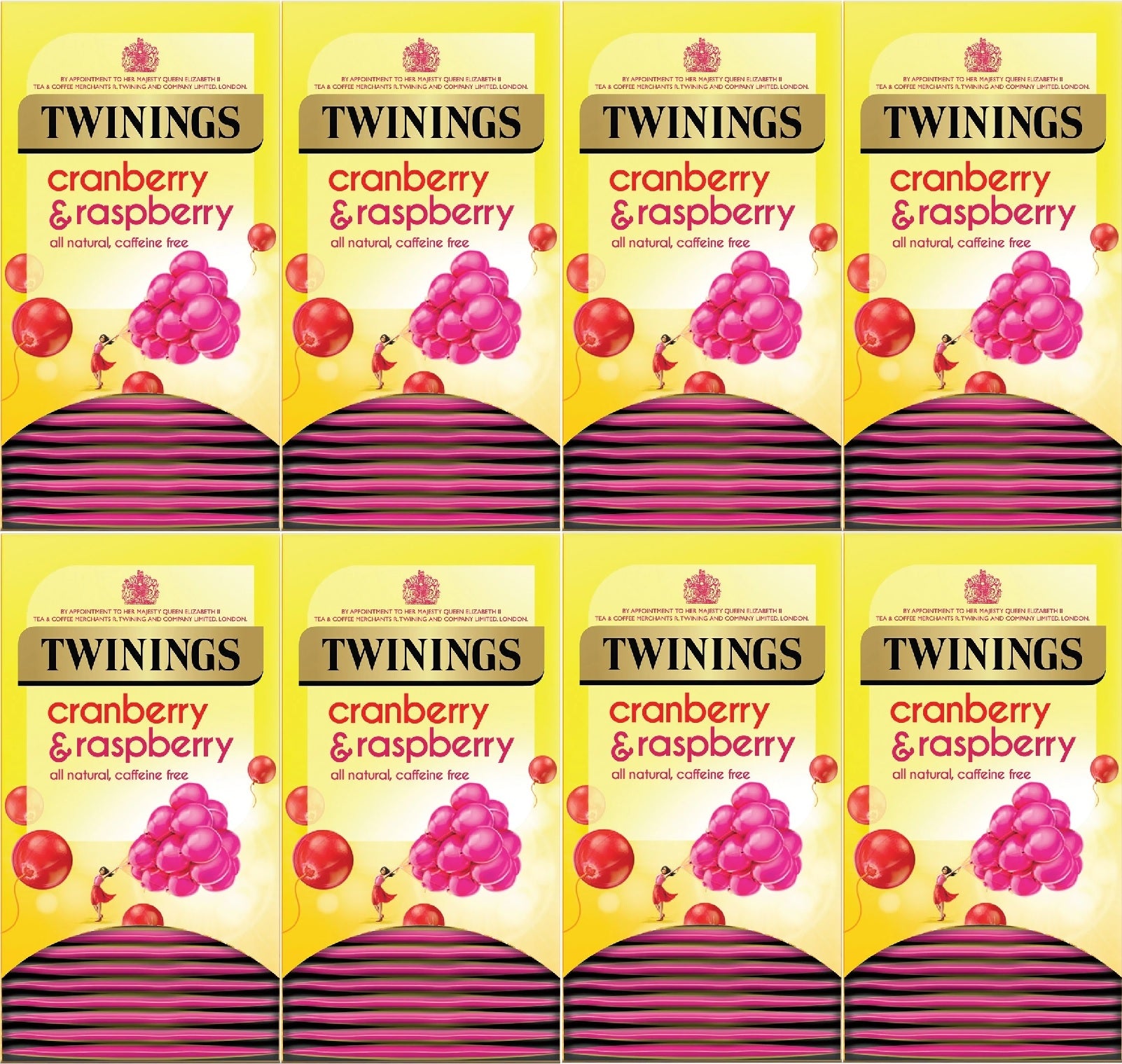 Twinings Cranberry & Raspberry Fruit Tea Bags Individually Enveloped Tagged UK