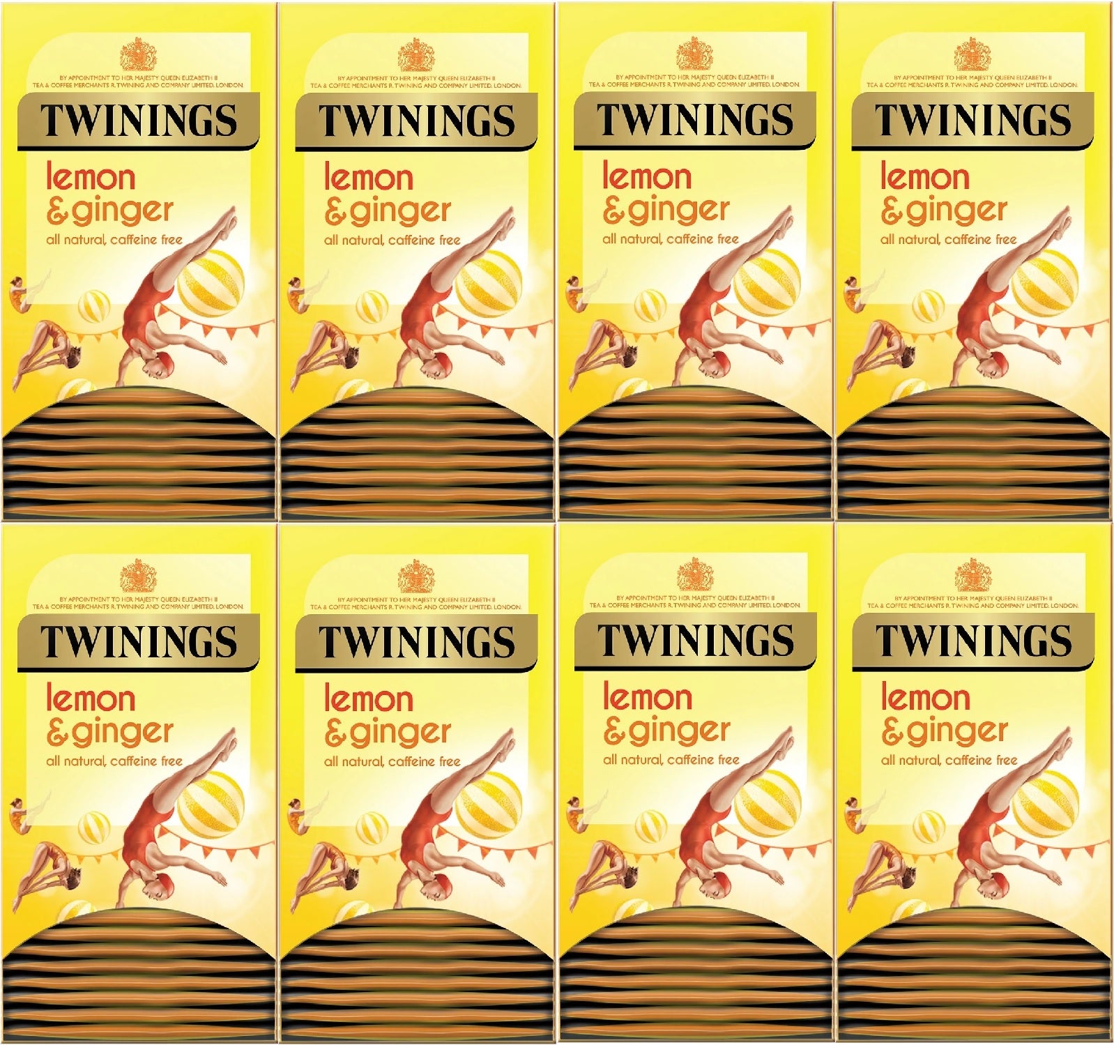 Twinings Lemon & Ginger Tea Bags Individually Enveloped Tagged Healthy Sachets