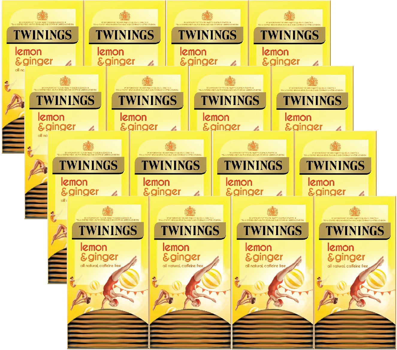 Twinings Lemon & Ginger Tea Bags Individually Enveloped Tagged Healthy Sachets
