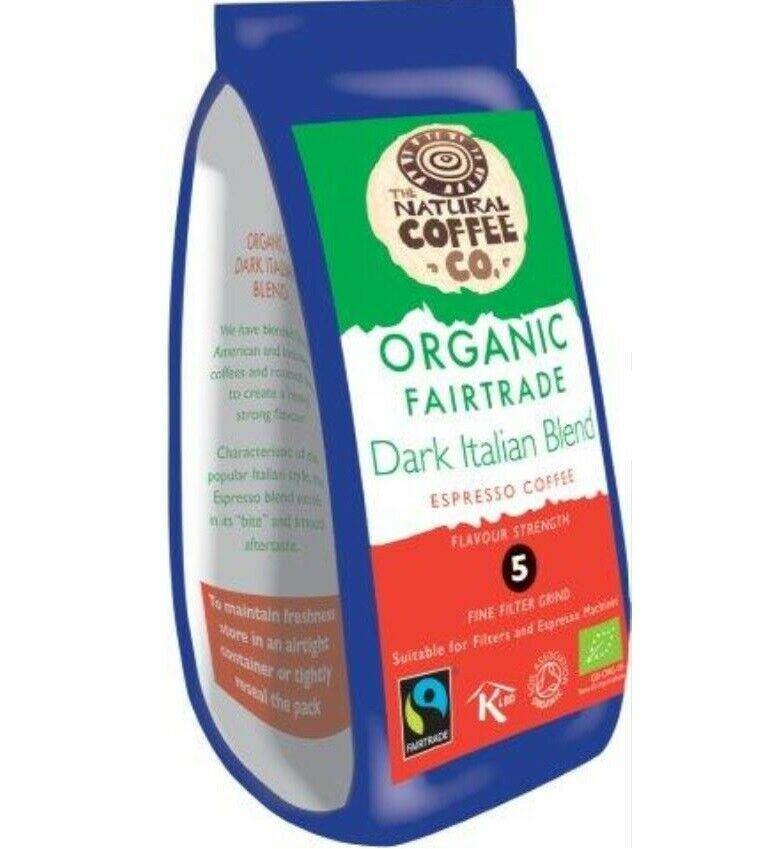 Organic Dark Italian Whole Bean Coffee Natural Coffee Fairtrade 908g, Free Delivery - AB GROCERIES