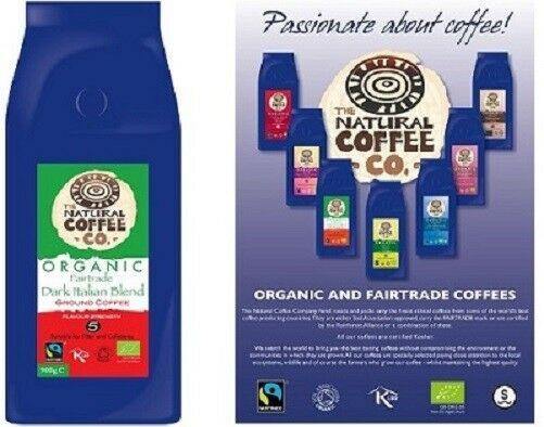 Organic Dark Italian Ground Coffee Natural Coffee Fairtrade 908g, Free Delivery - AB GROCERIES