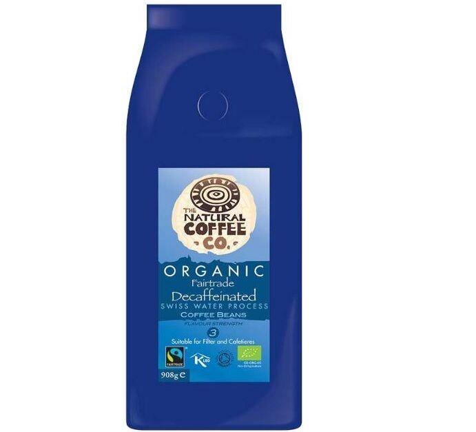 Organic Decaffeinated Whole Bean Coffee Swiss Water Processed 908g Free Delivery - AB GROCERIES
