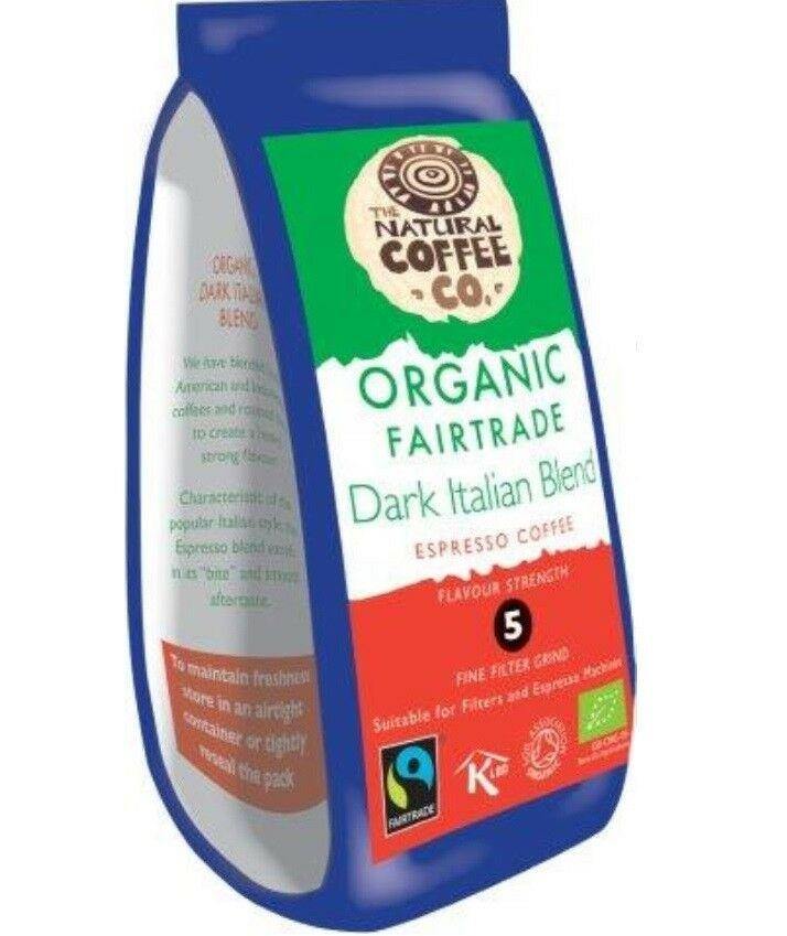 Organic Dark Italian Ground Coffee Natural Coffee Fairtrade 908g, Free Delivery - AB GROCERIES