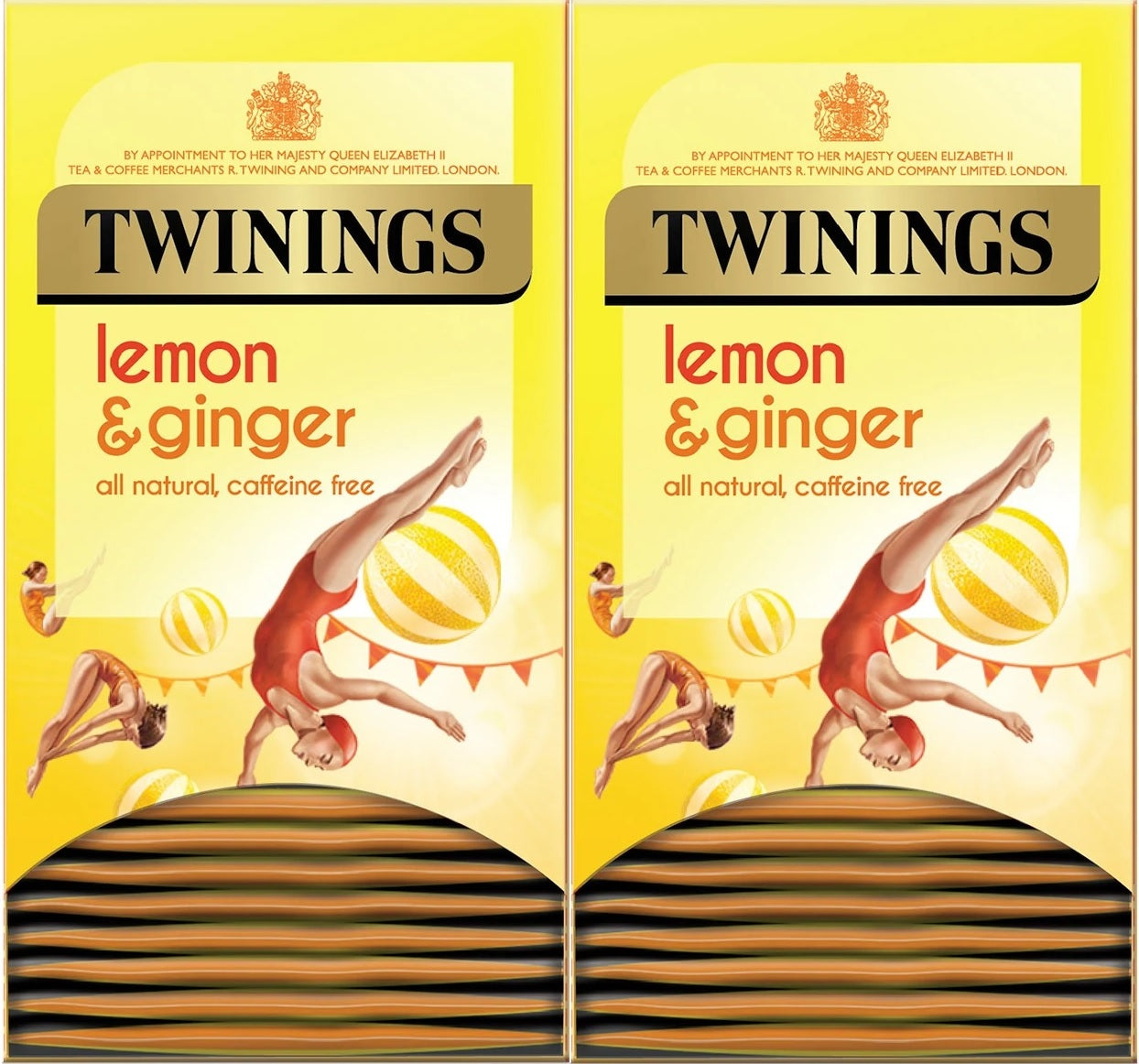 Twinings Lemon & Ginger Tea Bags Individually Enveloped Tagged Healthy Sachets