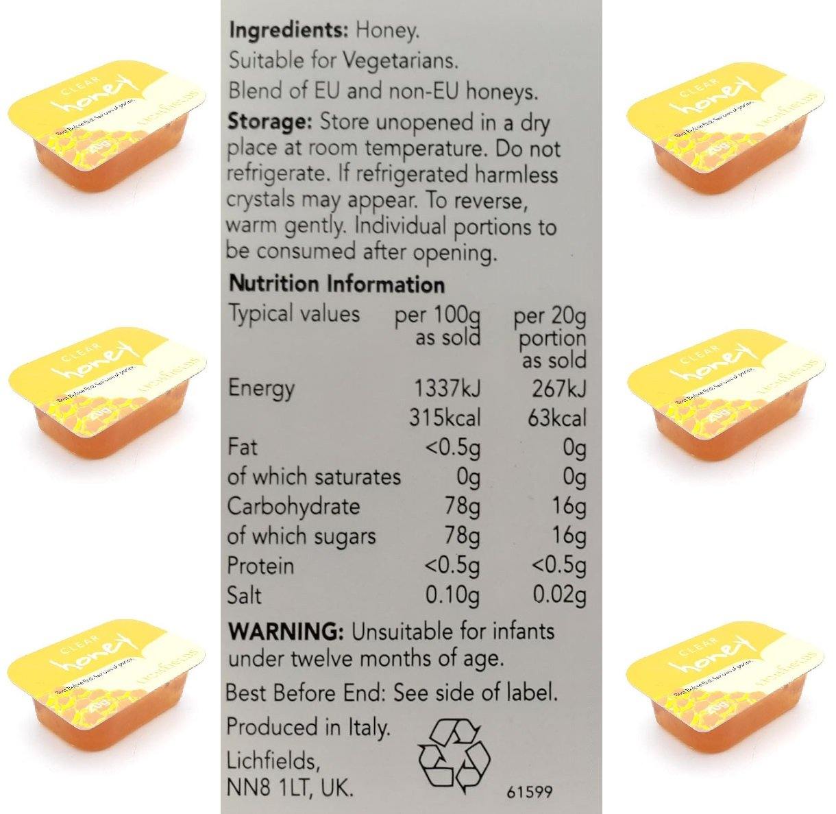 Liechfields Clear Honey Individual Single 20g Portions - AB GROCERIES