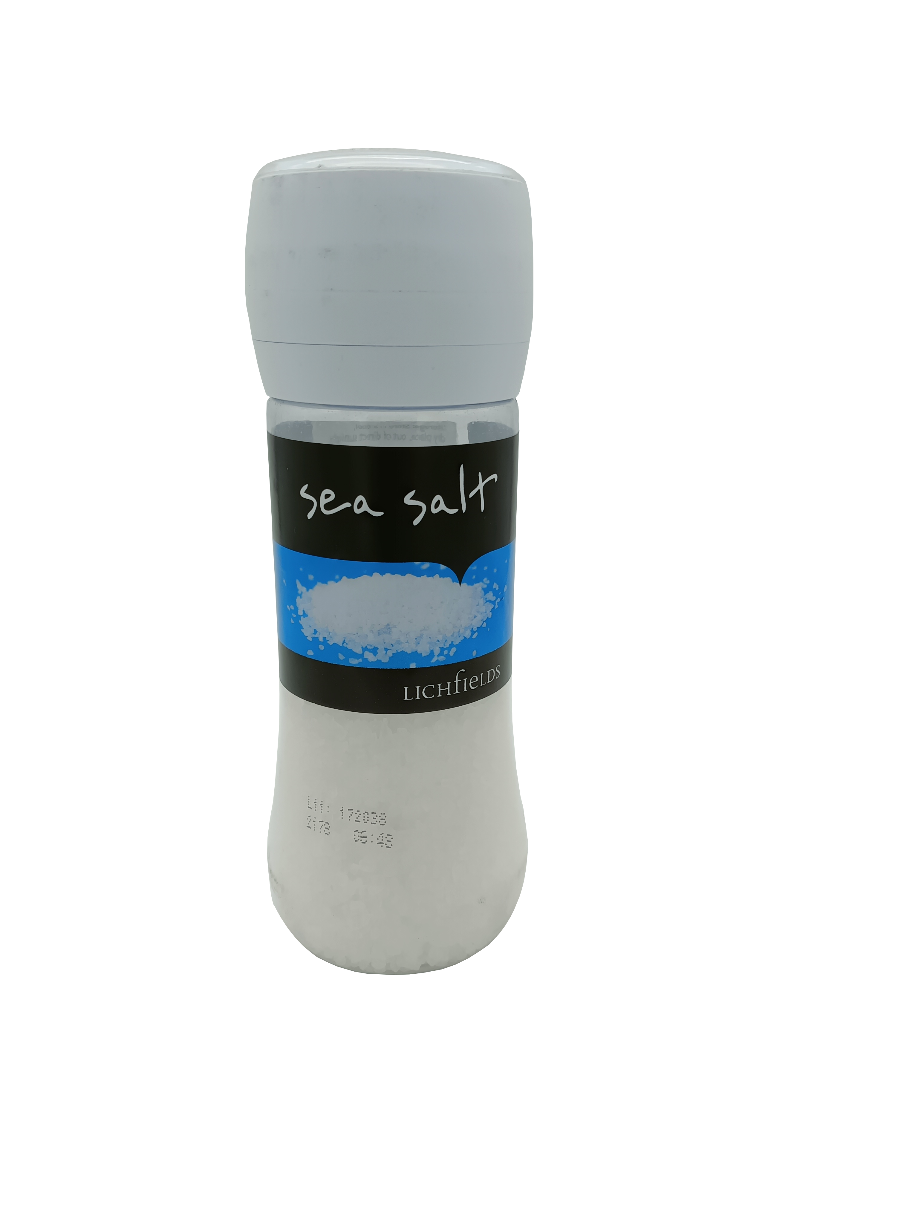 Lichfields Sea Salt Food Grinder 1 x 385g and Whole Black Peppercorns 1 x 200g