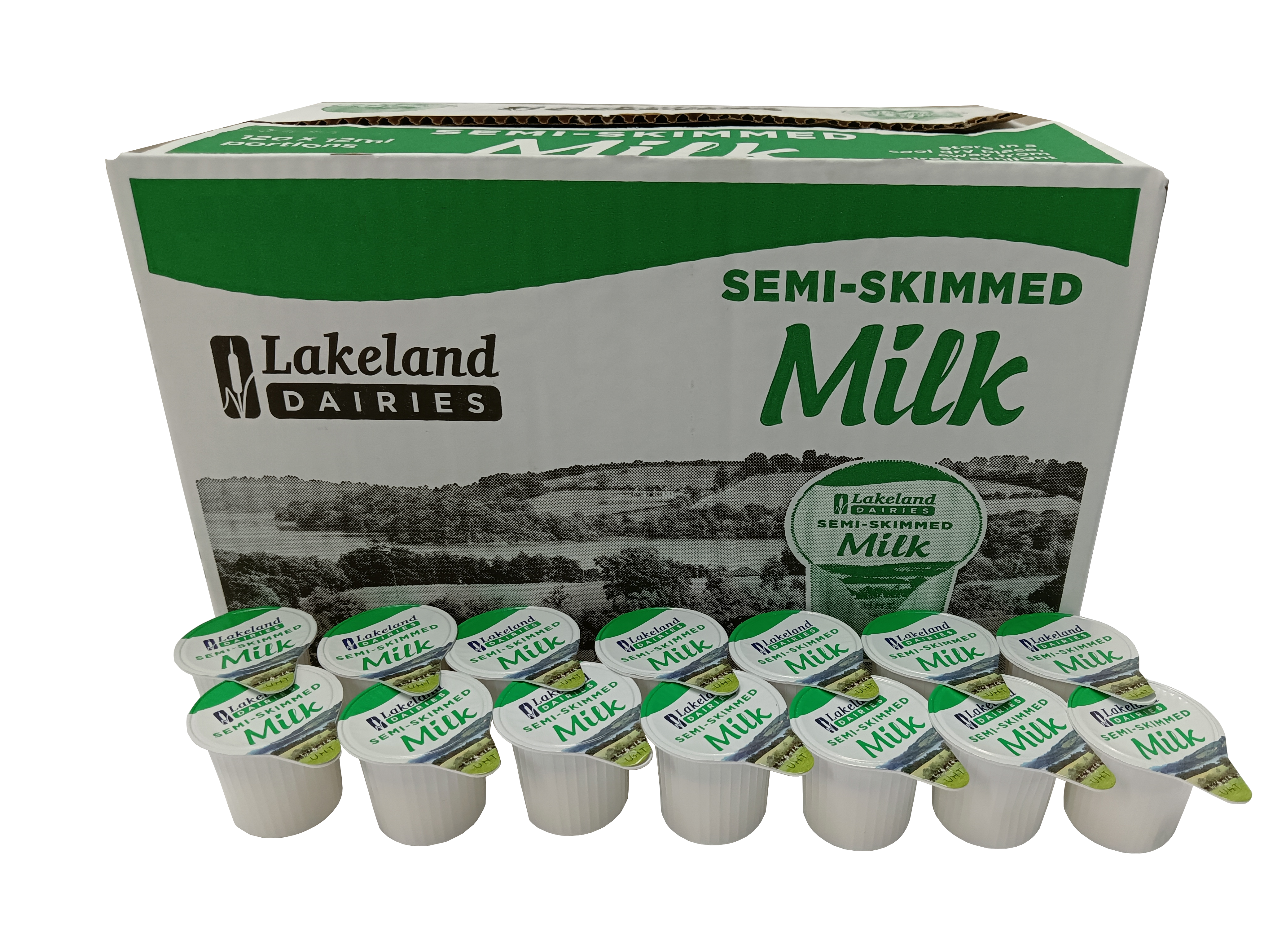 120x Semi Skimmed vs Whole Milk 12ml Pots UHT Long Life Jiggers Portion Lakeland