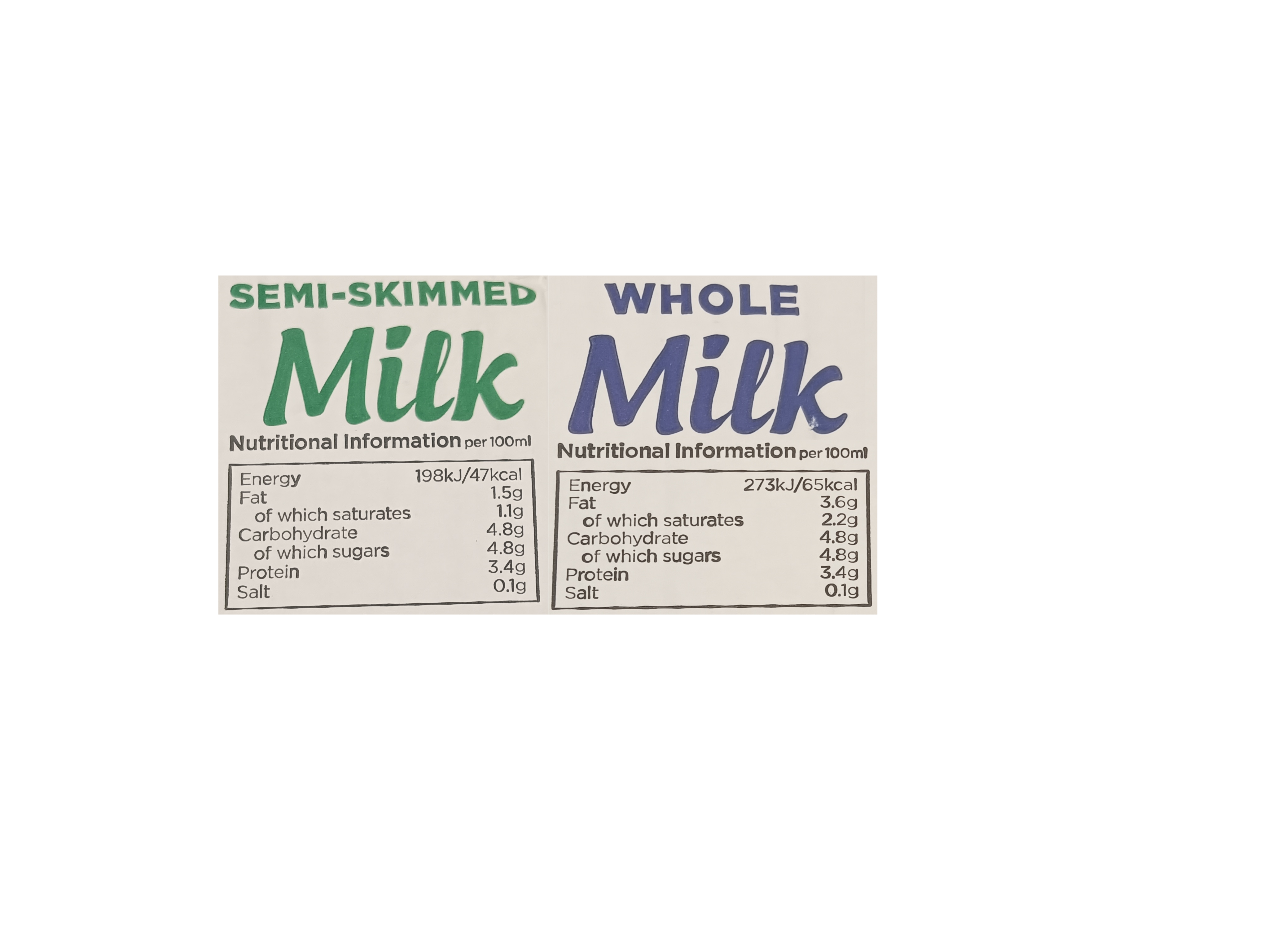 120x Semi Skimmed vs Whole Milk 12ml Pots UHT Long Life Jiggers Portion Lakeland