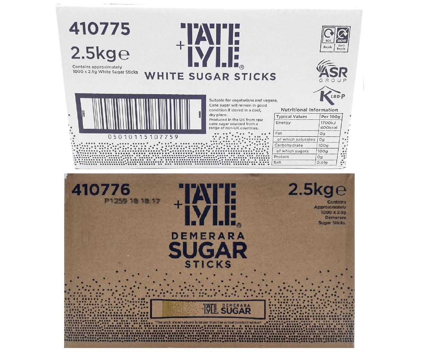 Tate & Lyle Sugar Individual Sticks Sachets White and Brown Demerara Granulated - AB GROCERIES