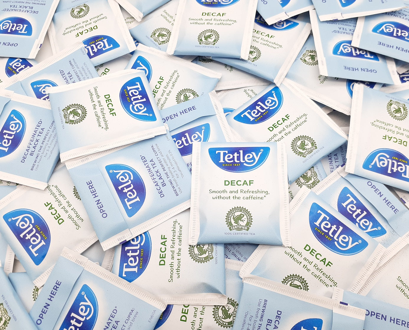 Tetley Tea Bags Envelopes Sachets Teabags Individually Wrapped Tagged String UK