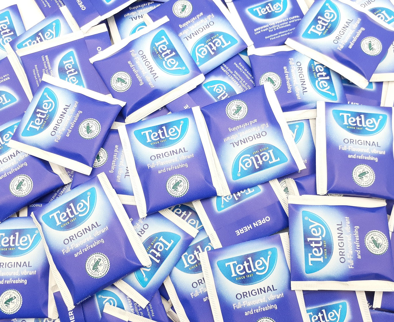 Tetley Tea Bags Envelopes Sachets Teabags Individually Wrapped Tagged String UK