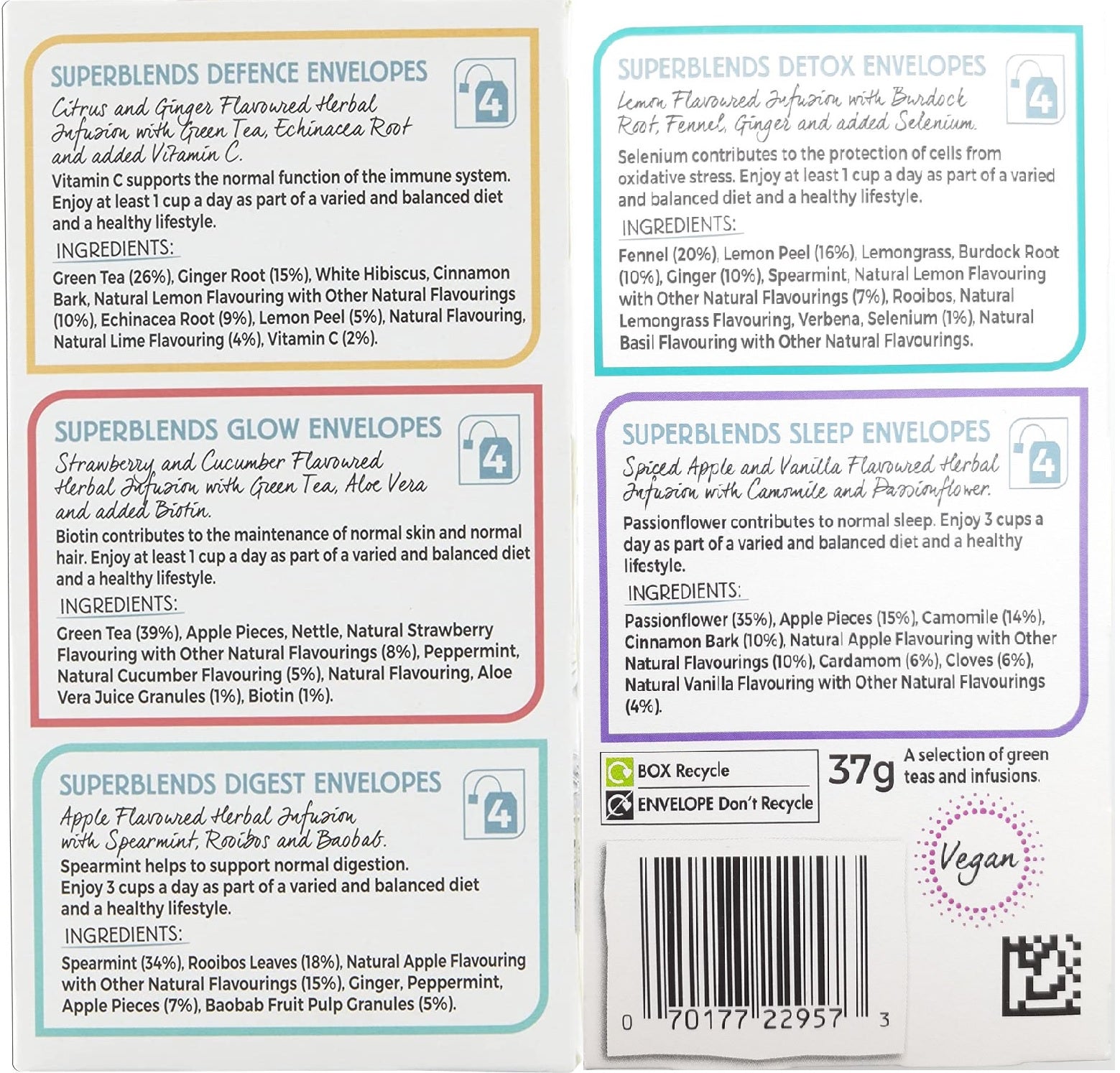 Twinings Superblends Wellbeing Collection Individually Enveloped Herbal Tea Bags