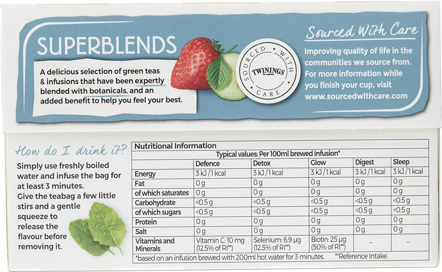 Twinings Superblends Wellbeing Collection Individually Enveloped Herbal Tea Bags